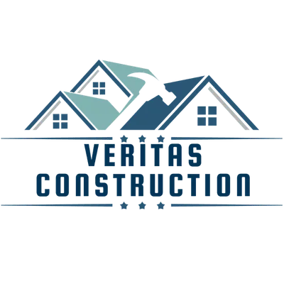 Veritas Construction & Consulting logo with house illustrations and company name